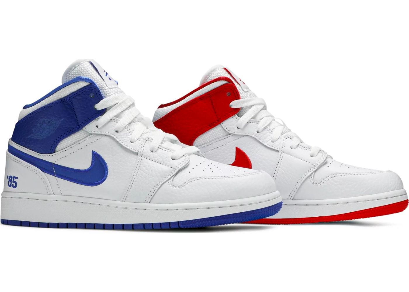 Air Jordan 1 Mid Mismatch Blue Red - 807GARAGE